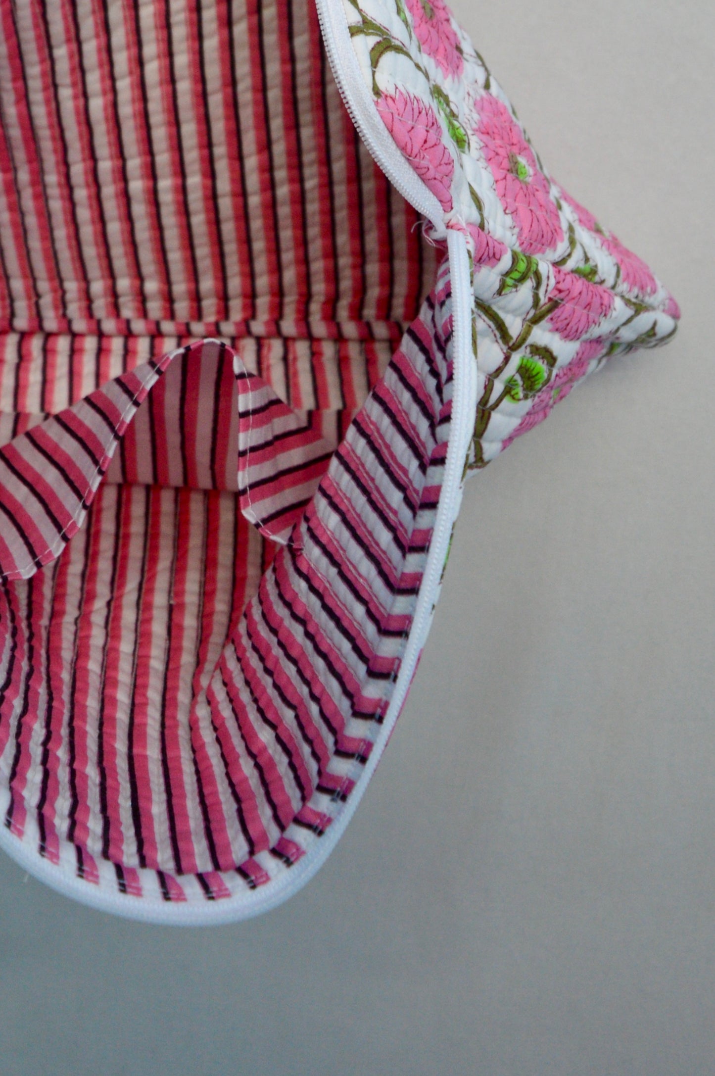 Rosa Burst | Cotton Laptop Sleeve | Hand-Stamped Cotton Accessory