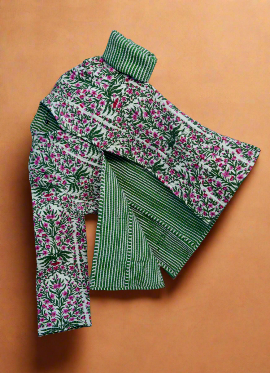 The Grove – Chaqueta reversible acolchada de algodón | Hecha a mano con algodón Kapas natural