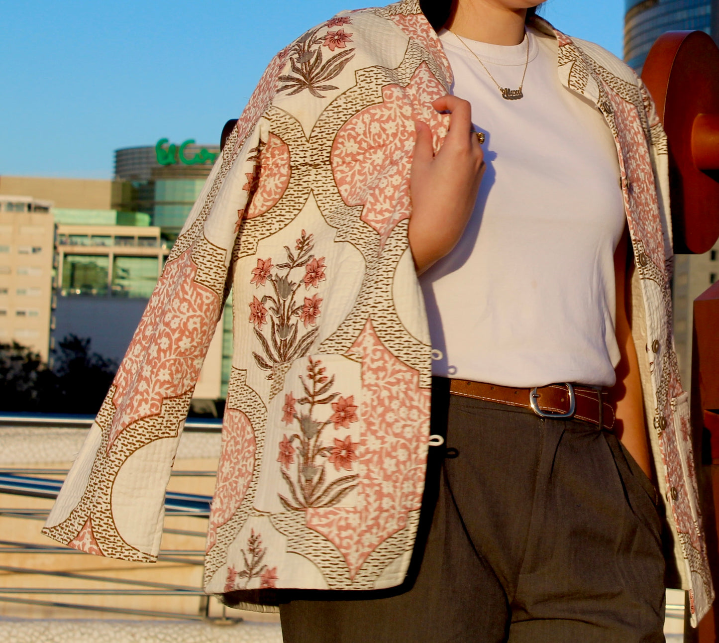El plano del arquitecto | Chaqueta de algodón | Prenda exterior de algodón estampada a mano