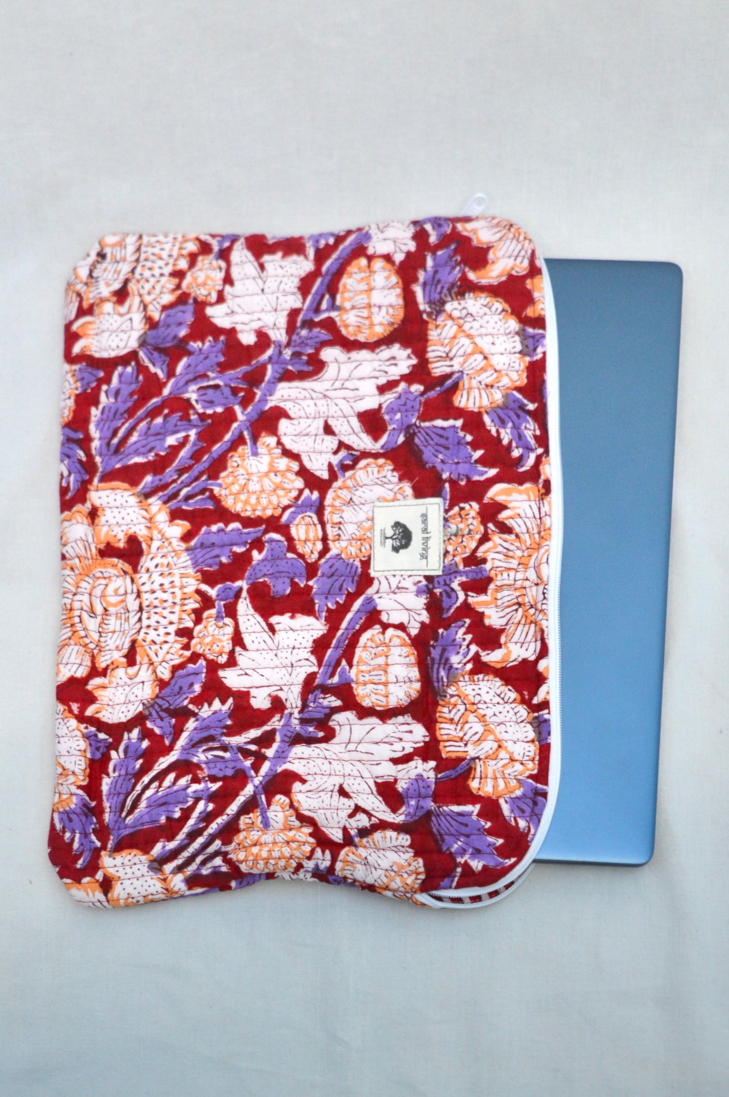 Crimson Flora | Cotton Essentials Set | Hand-Stamped Artisan Bundle