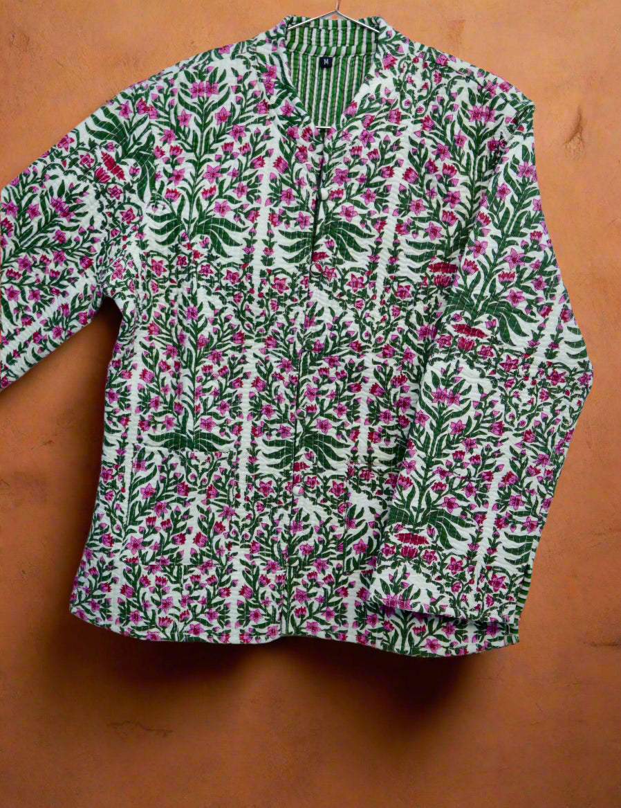 The Grove – Chaqueta reversible acolchada de algodón | Hecha a mano con algodón Kapas natural