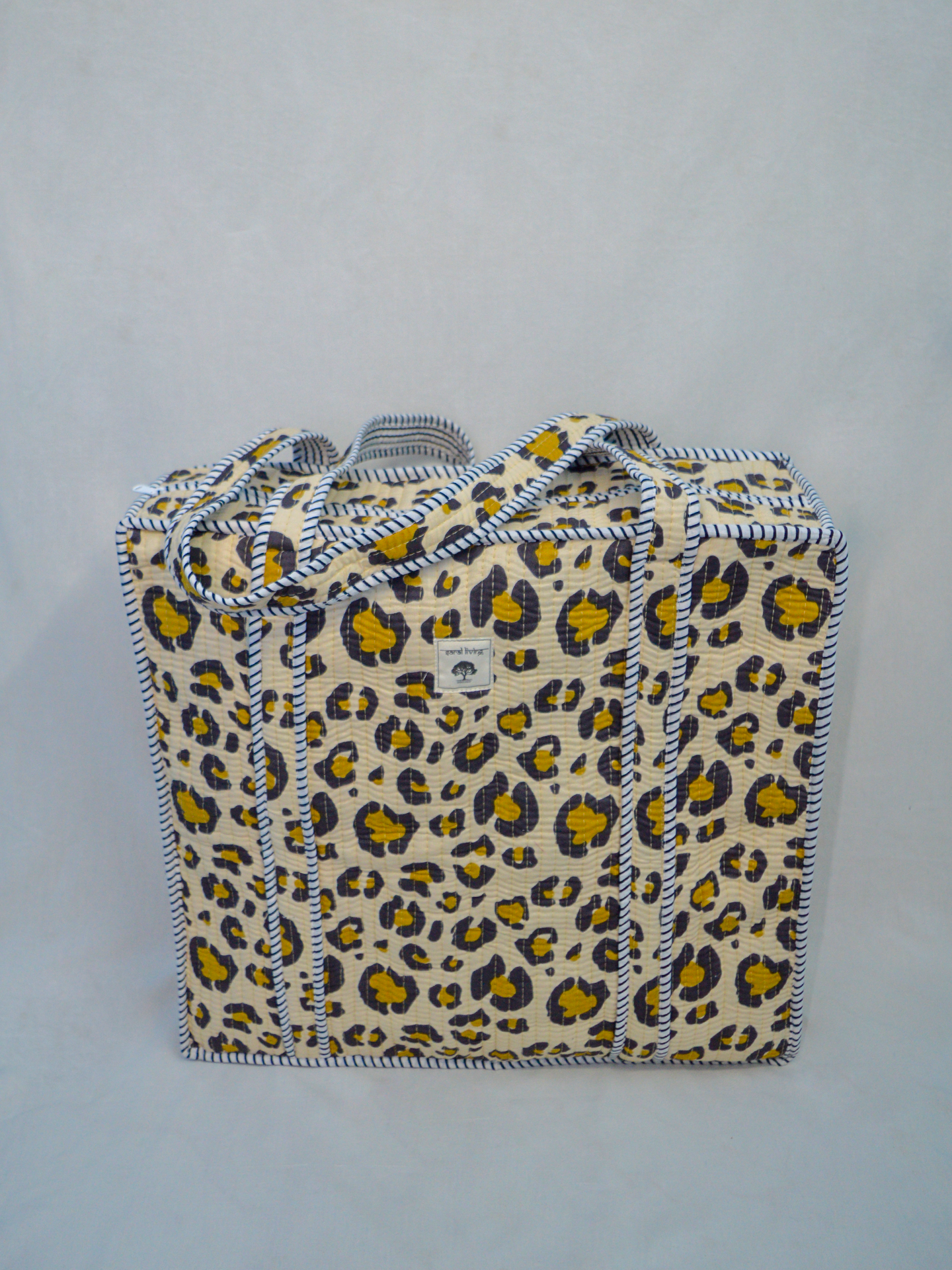 Golden Stride | Bolsa de algodón | Bolsa de mano de algodón estampada a mano