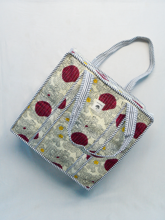 Moon Eclipse - The Poetry of Contrast | Cotton Tote Bag | Hand-Stamped Cotton Carryall