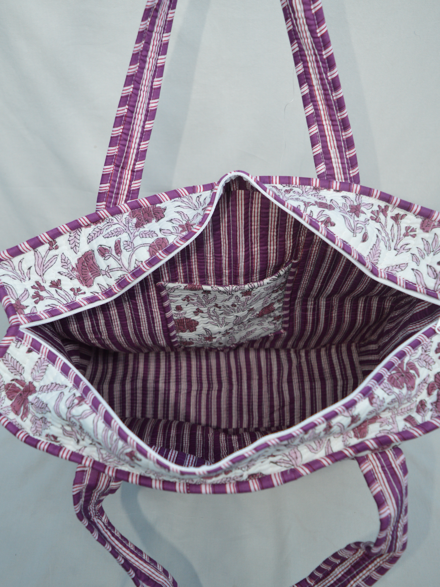 Burgundy Reverie | Bolsa de algodón | Bolso de mano de algodón estampado a mano