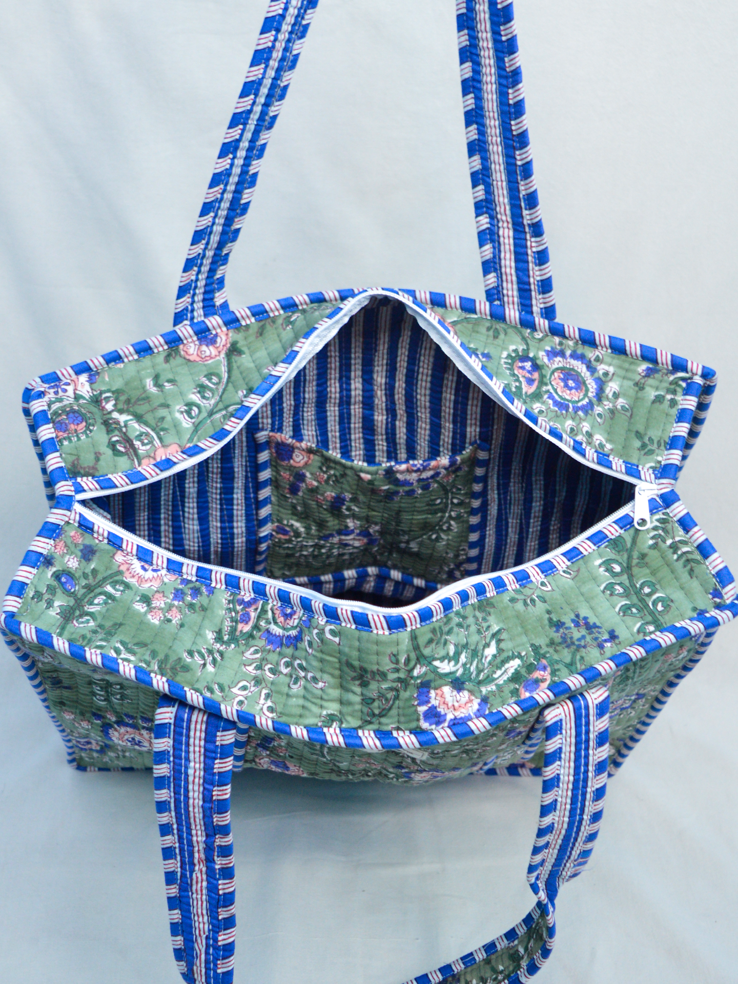 Olive Grove | Bolsa de algodón | Bolsa de mano de algodón estampada a mano