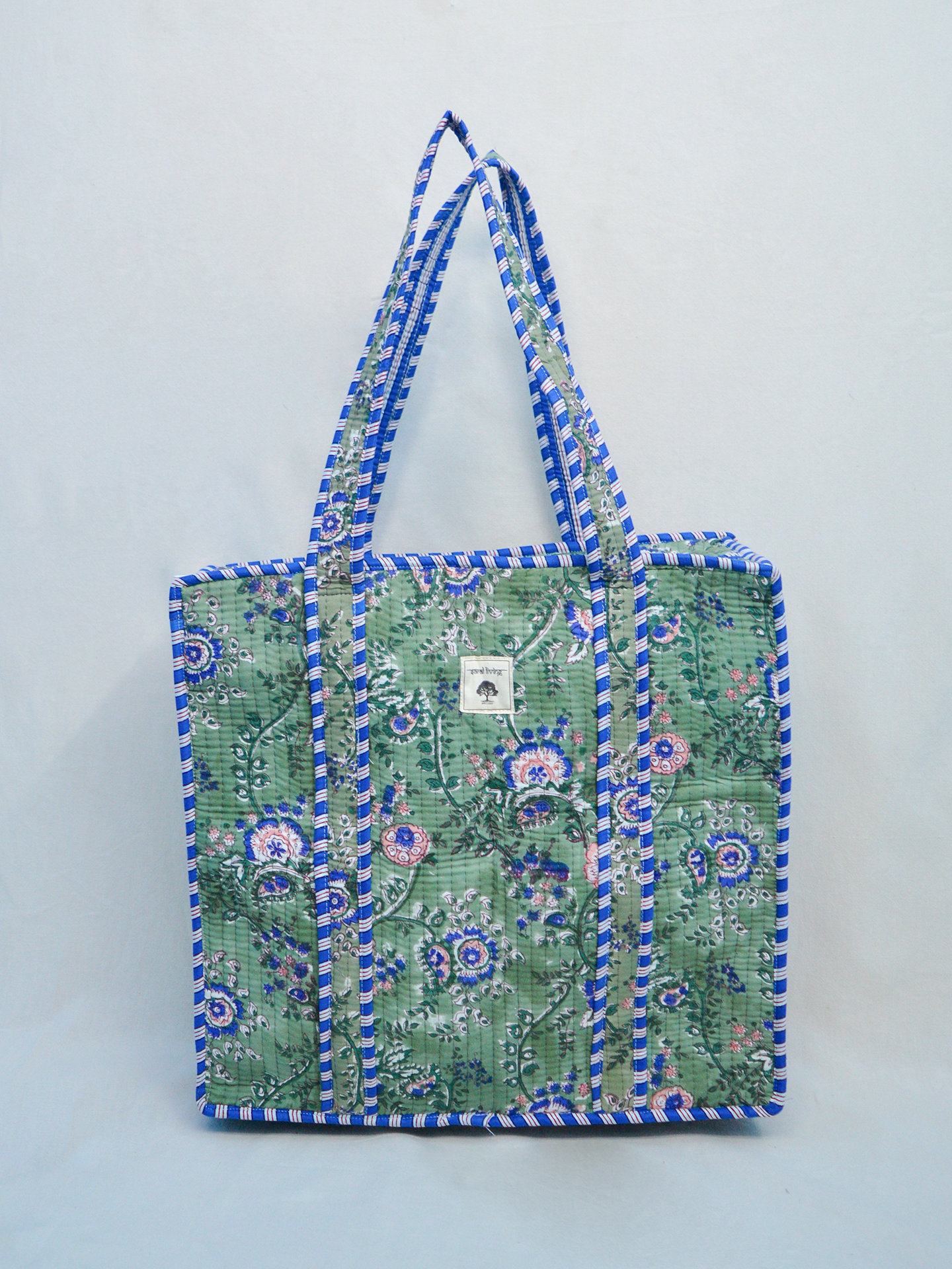 Olive Grove | Bolsa de algodón | Bolsa de mano de algodón estampada a mano