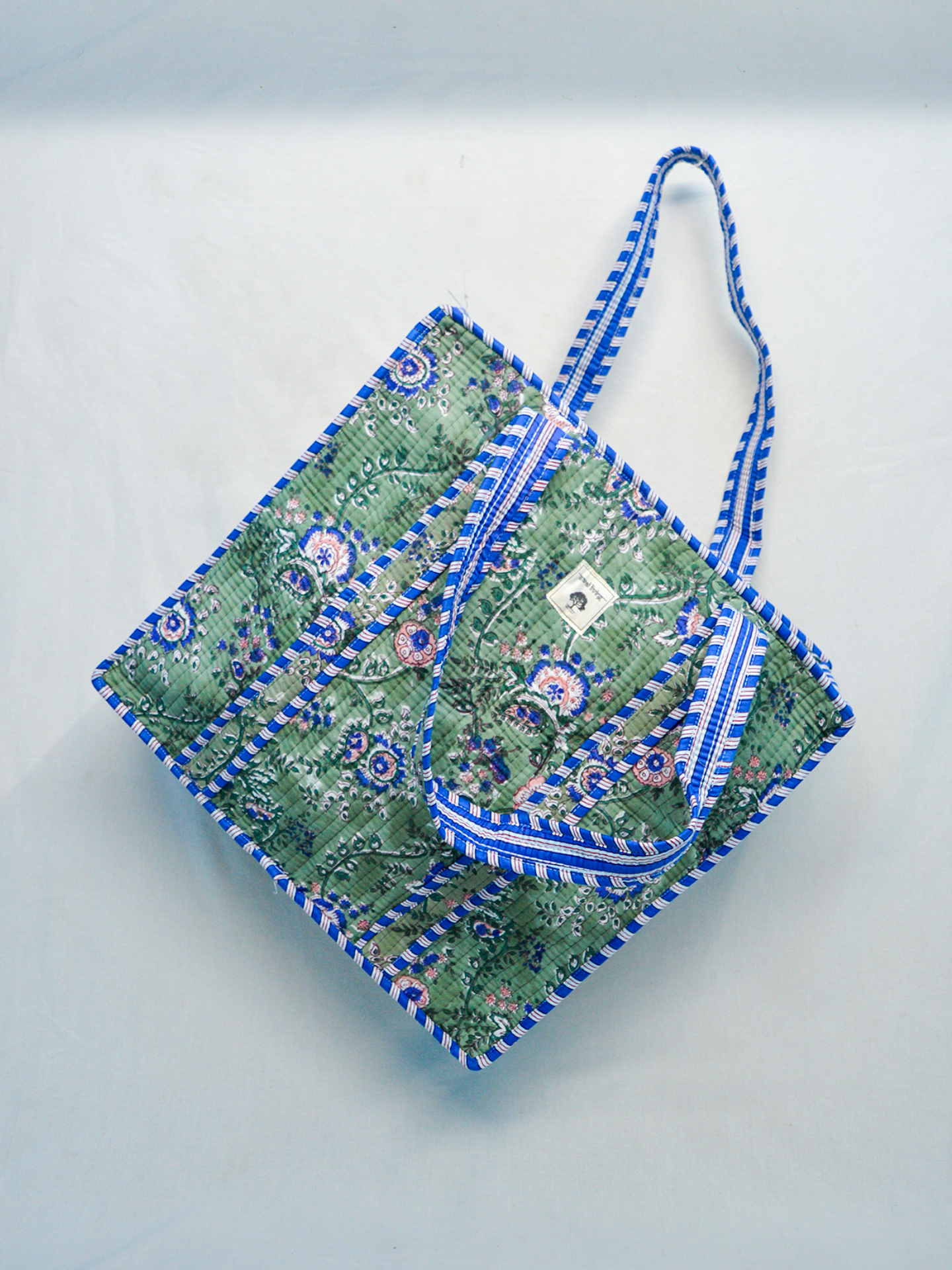 Olive Grove | Bolsa de algodón | Bolsa de mano de algodón estampada a mano
