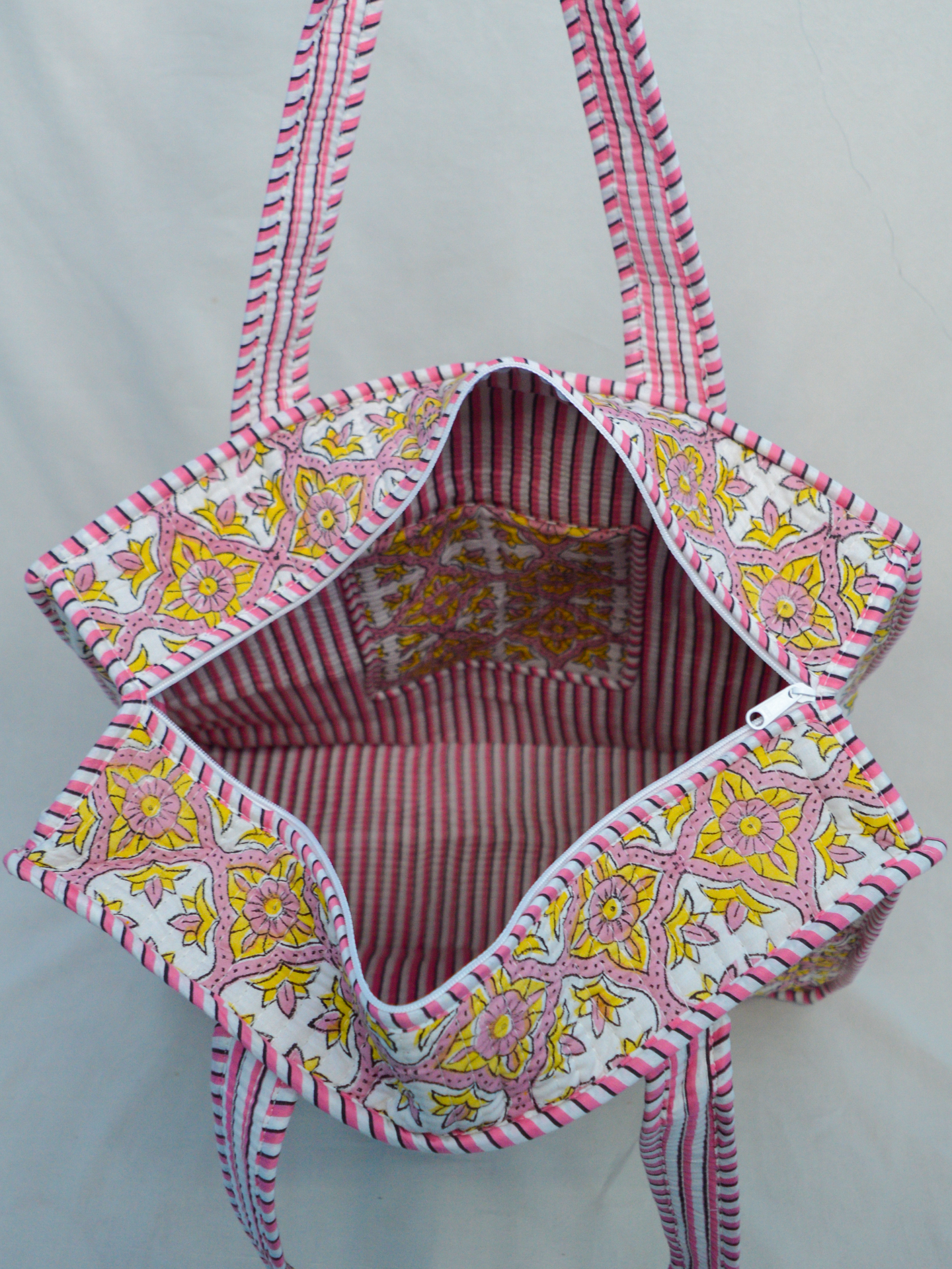 Mirage Dorado | Bolsa de algodón | Bolsa de mano de algodón estampada a mano