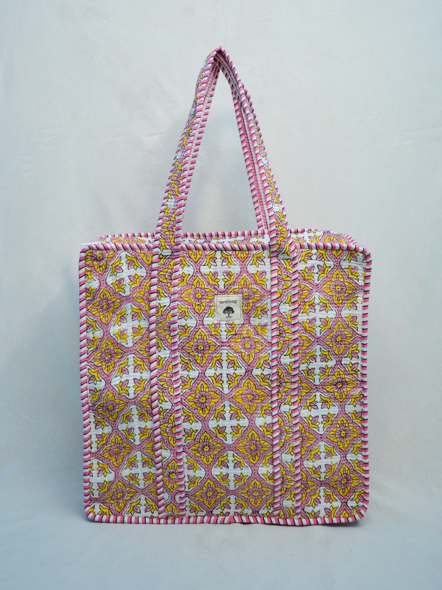 Mirage Dorado | Bolsa de algodón | Bolsa de mano de algodón estampada a mano