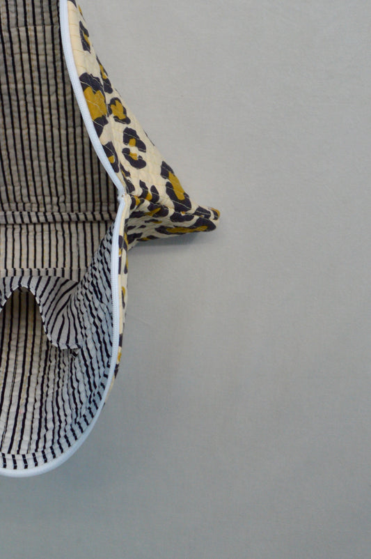 Golden Stride | Cotton Laptop Sleeve | Hand-Stamped Cotton Accessory