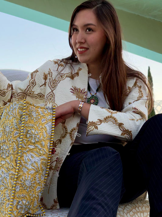 Sand & Sage | Cotton Jacket | Hand-Stamped Cotton Outerwear