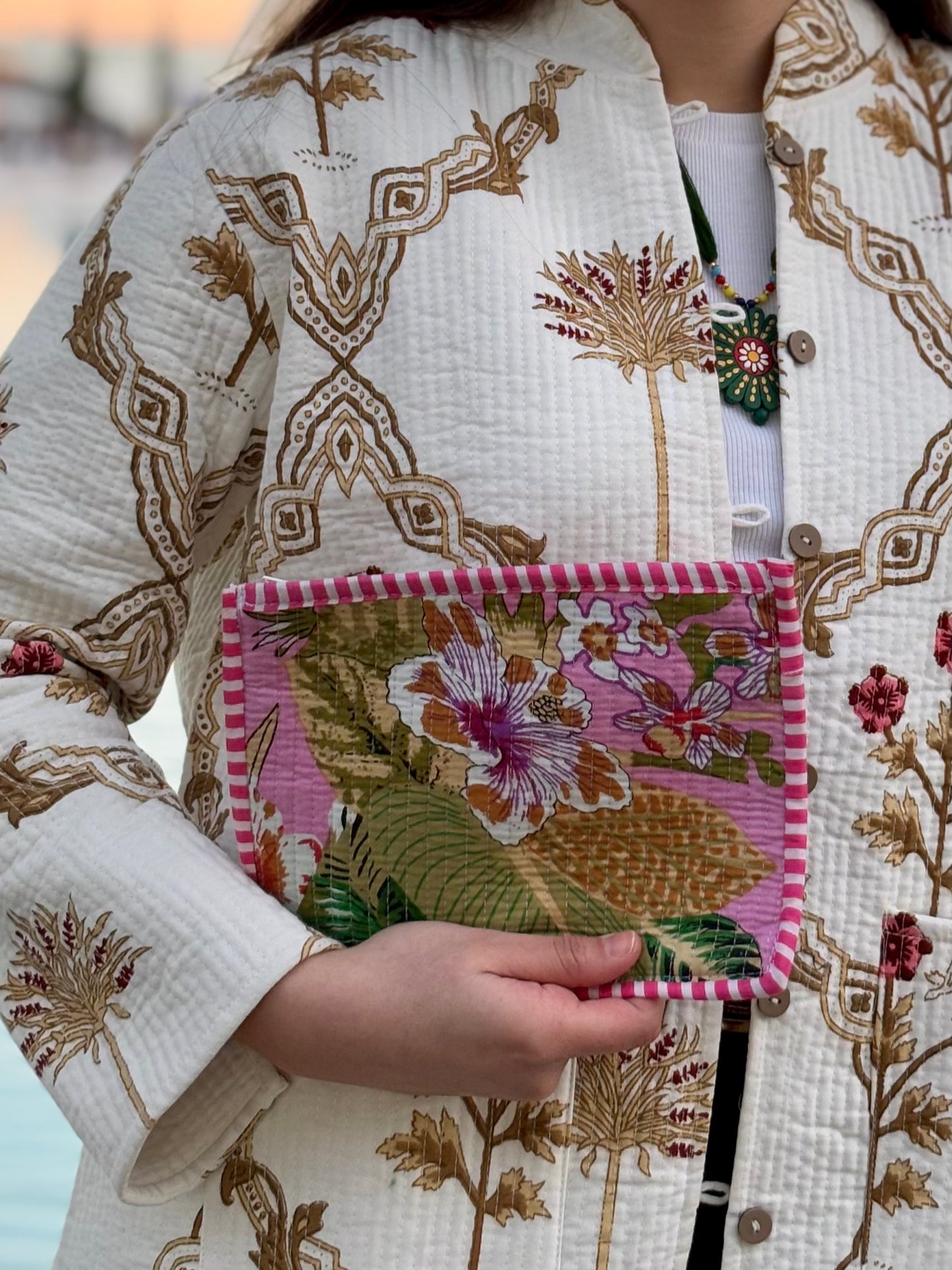 Sand & Sage | Cotton Jacket | Hand-Stamped Cotton Outerwear