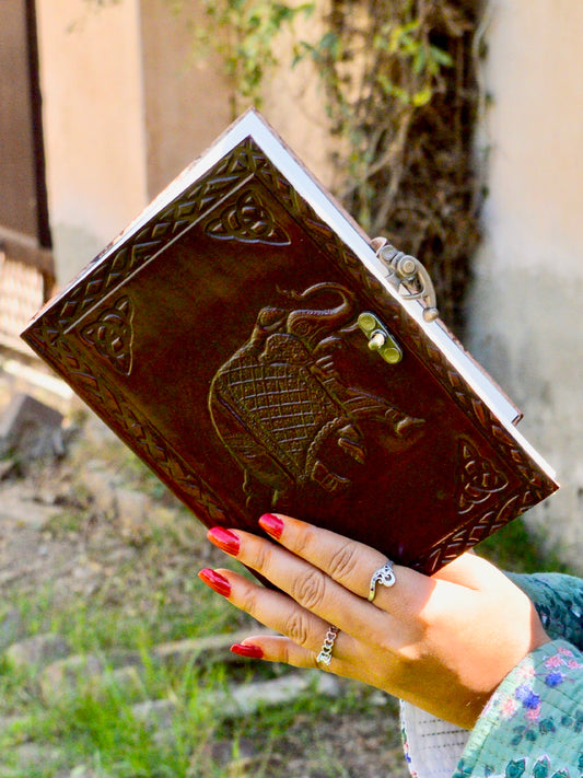 The Majesty | Leather Diary with Elephant Embossing