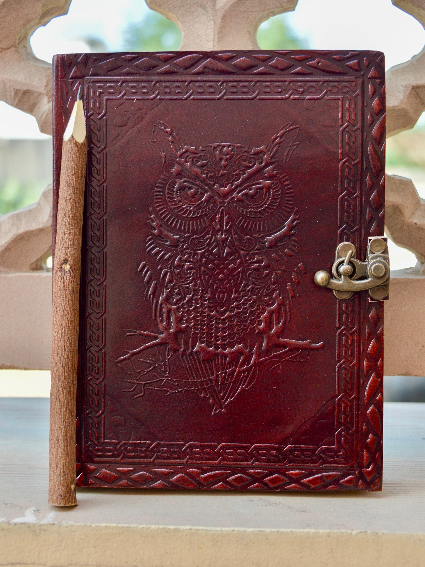 Das Orakel | Ledertagebuch mit Eulenprägung