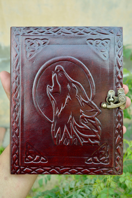 The Howl | Leather Diary with Wolf Embossing