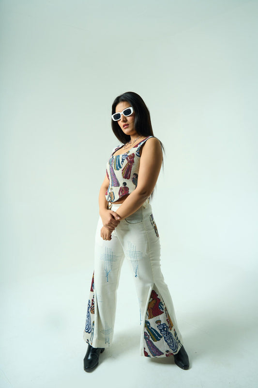 Jacquard Art Autumn Co-ord Set | Embroidered Artisan Outfit – Wearable Luxury Fashion