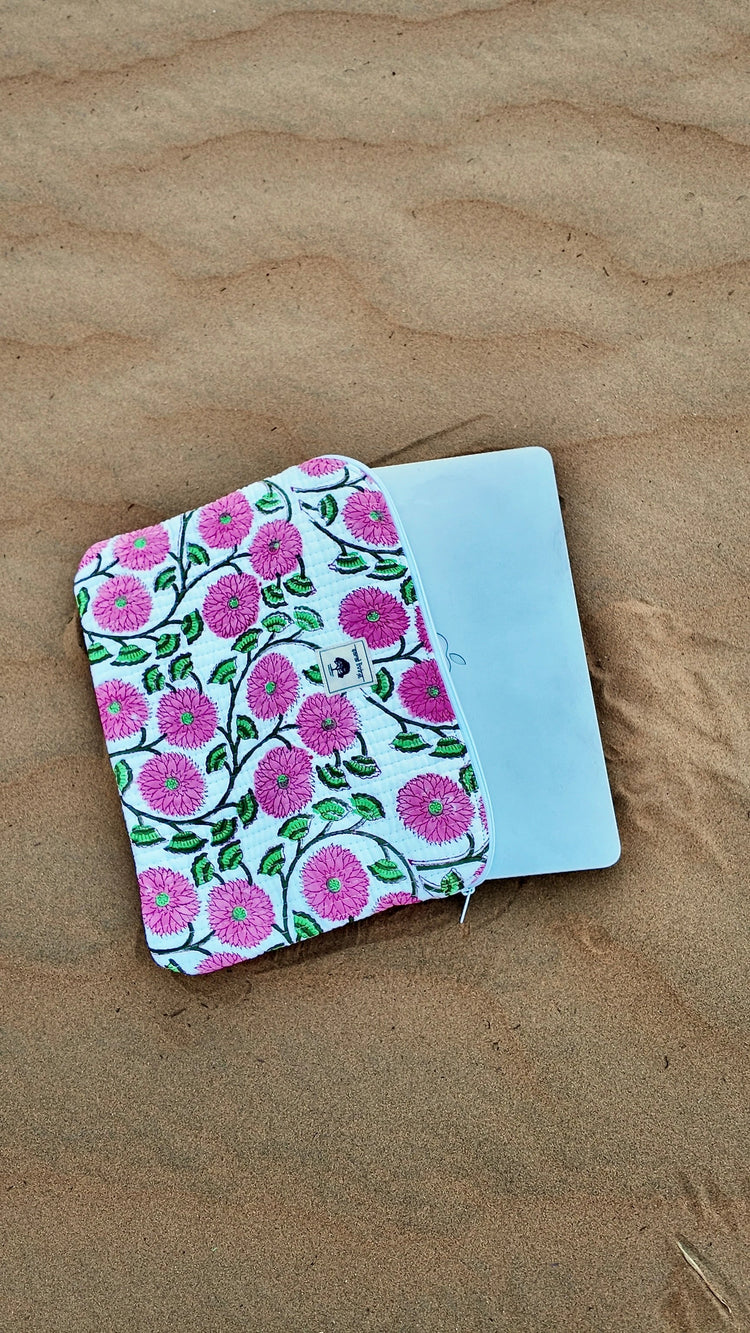 Stamp-Print Laptop Sleeves – Padded Block-Printed Cotton Laptop Cases