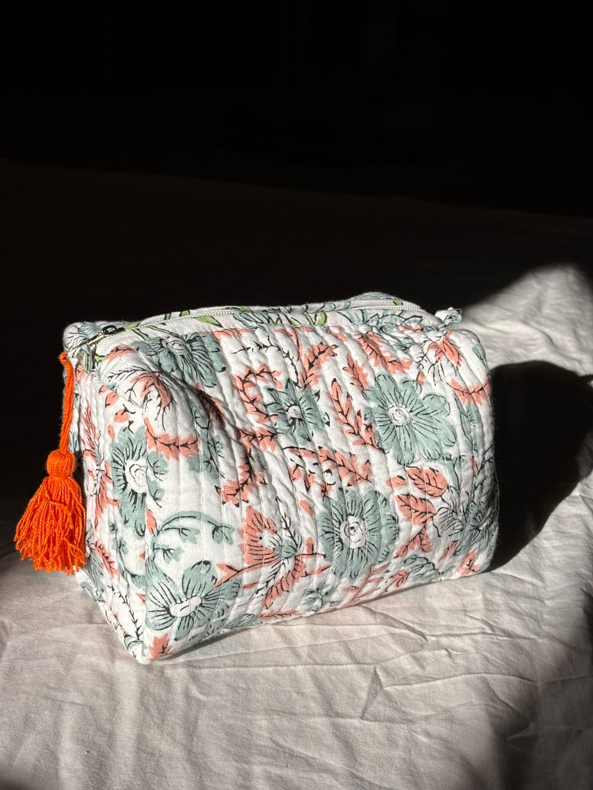 Stamp-Print Pouches – Block-Printed Cotton Pouch Set with Recycled Lining