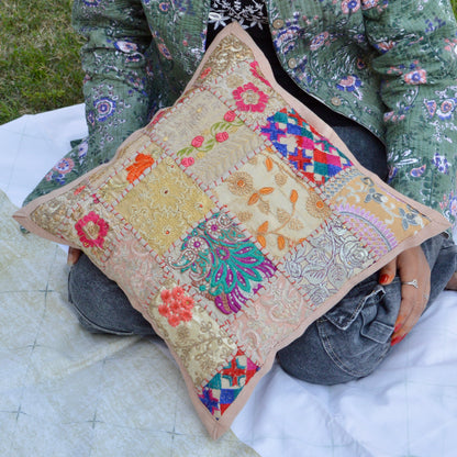 Patchwork Cushion Cover – One-of-a-Kind Handmade Accent