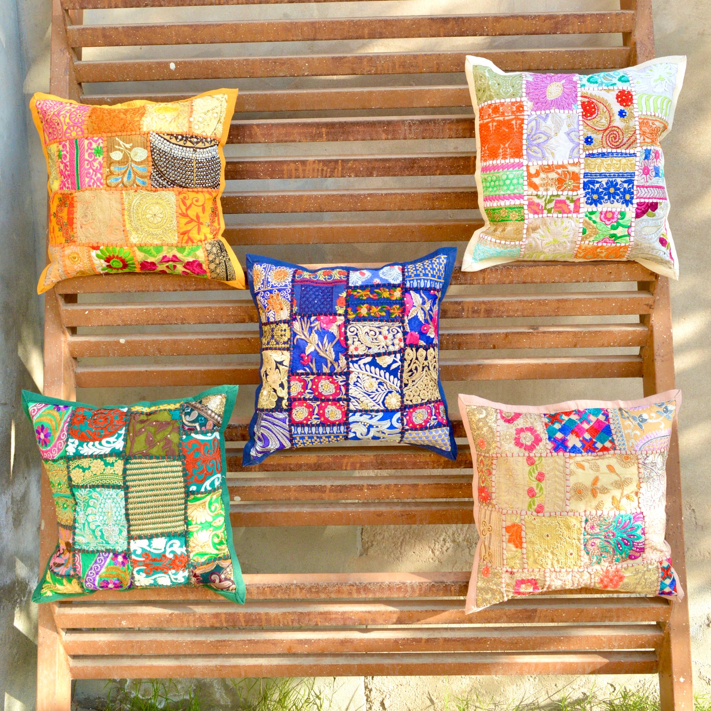 Patchwork Cushion Cover – One-of-a-Kind Handmade Accent