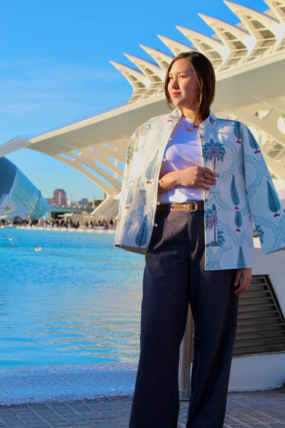Palm Horizon | Cotton Jacket | Hand-Stamped Cotton Outerwear