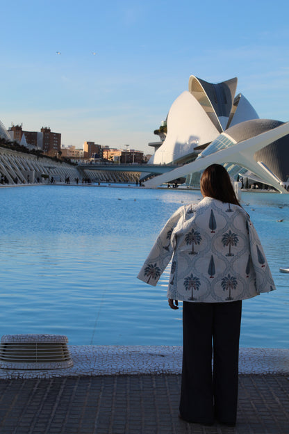 Palm Horizon | Cotton Jacket | Hand-Stamped Cotton Outerwear