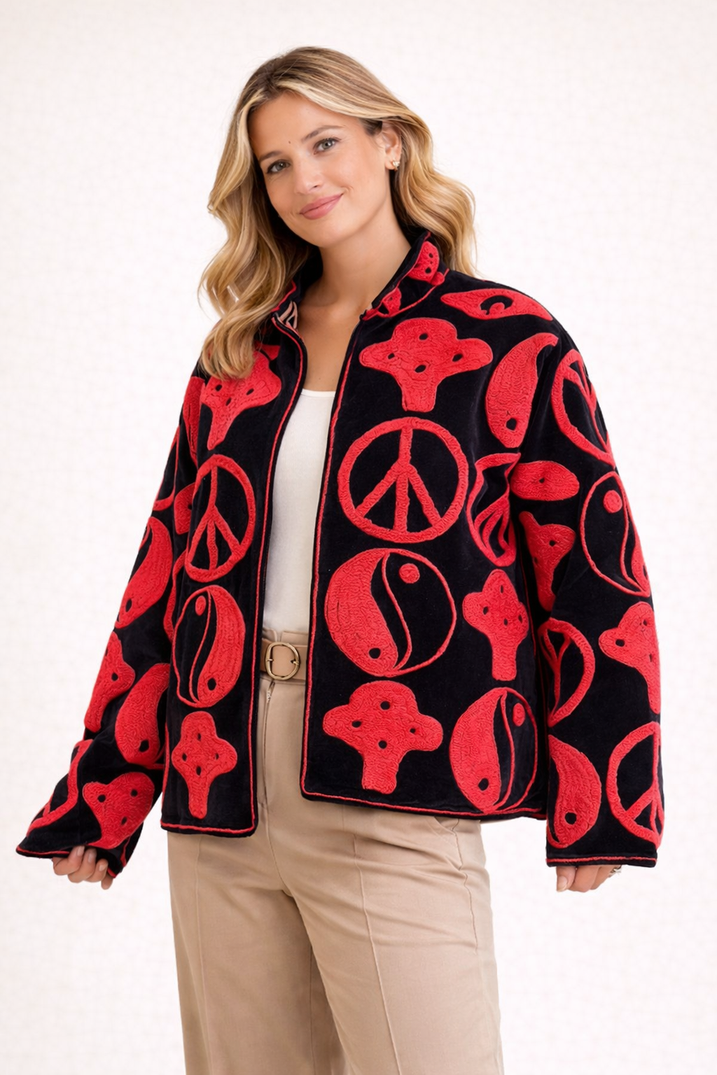 Suzani Red Velvet Jacket