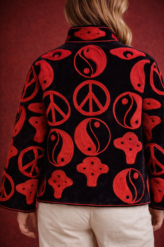 Suzani Red Velvet Jacket