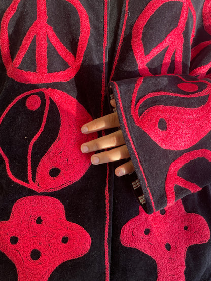 Suzani Red Velvet Jacket