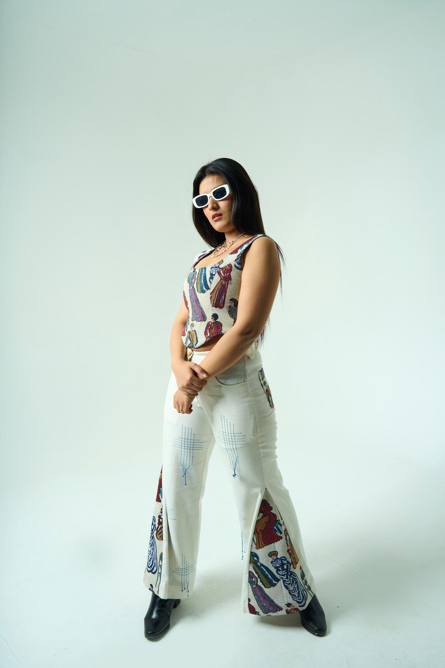 Jacquard Art Autumn Co-ord Set | Embroidered Artisan Outfit – Wearable Luxury Fashion