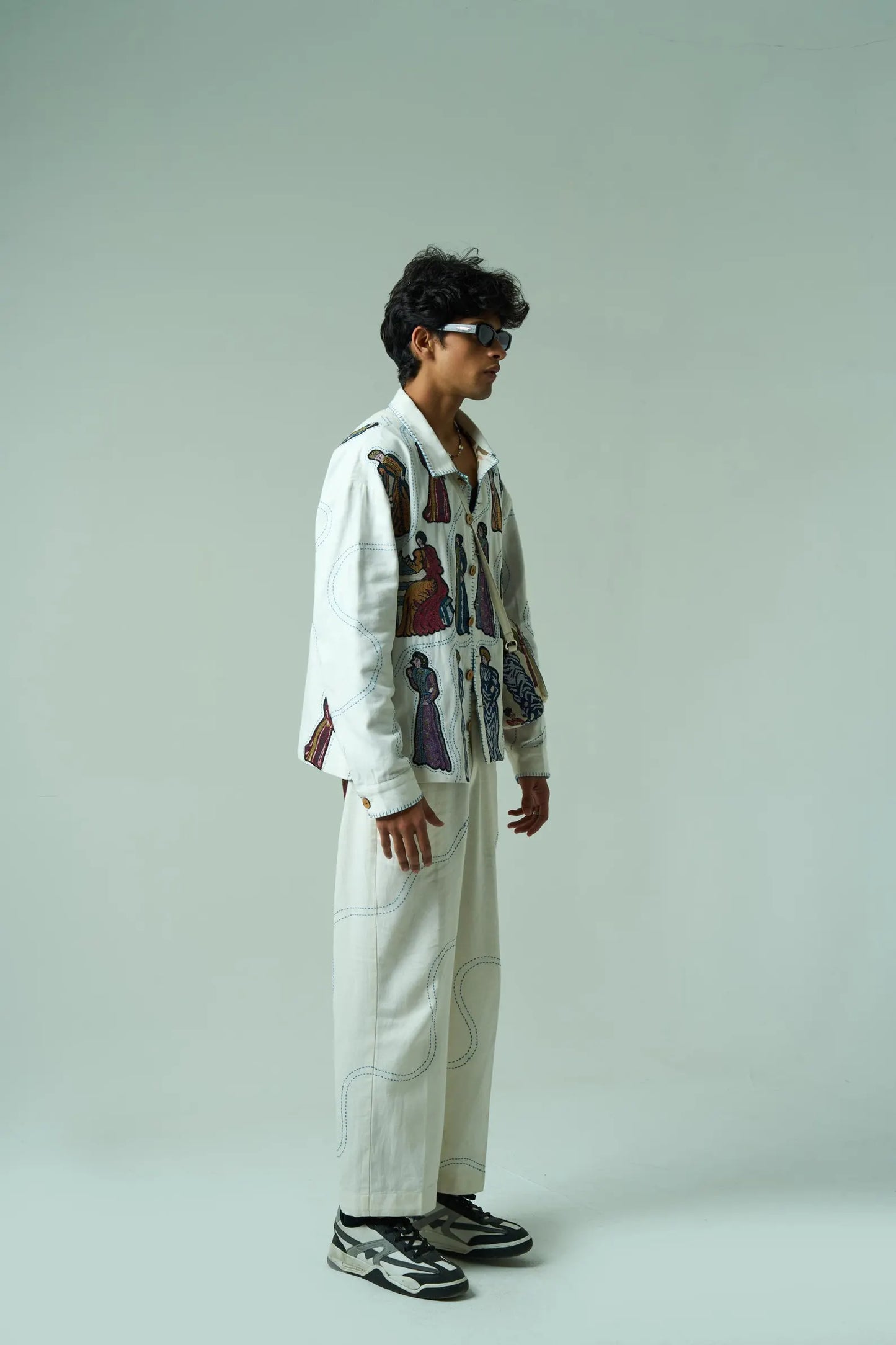 Simple Living Autumn Men Set | Embroidered Artisan Co-ord – Ethical Statement Menswear