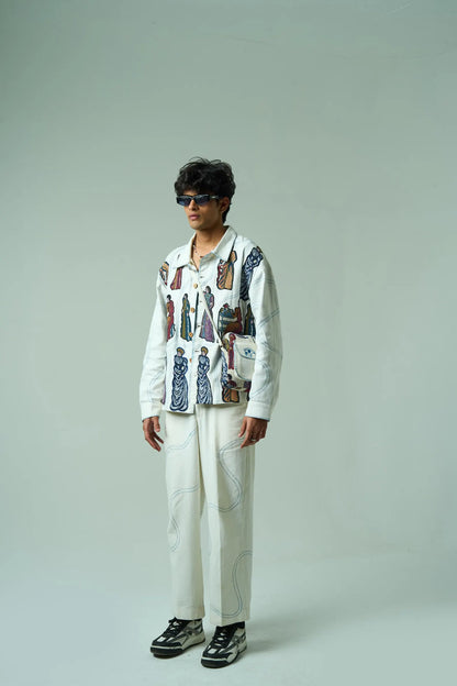 Simple Living Autumn Men Set | Embroidered Artisan Co-ord – Ethical Statement Menswear