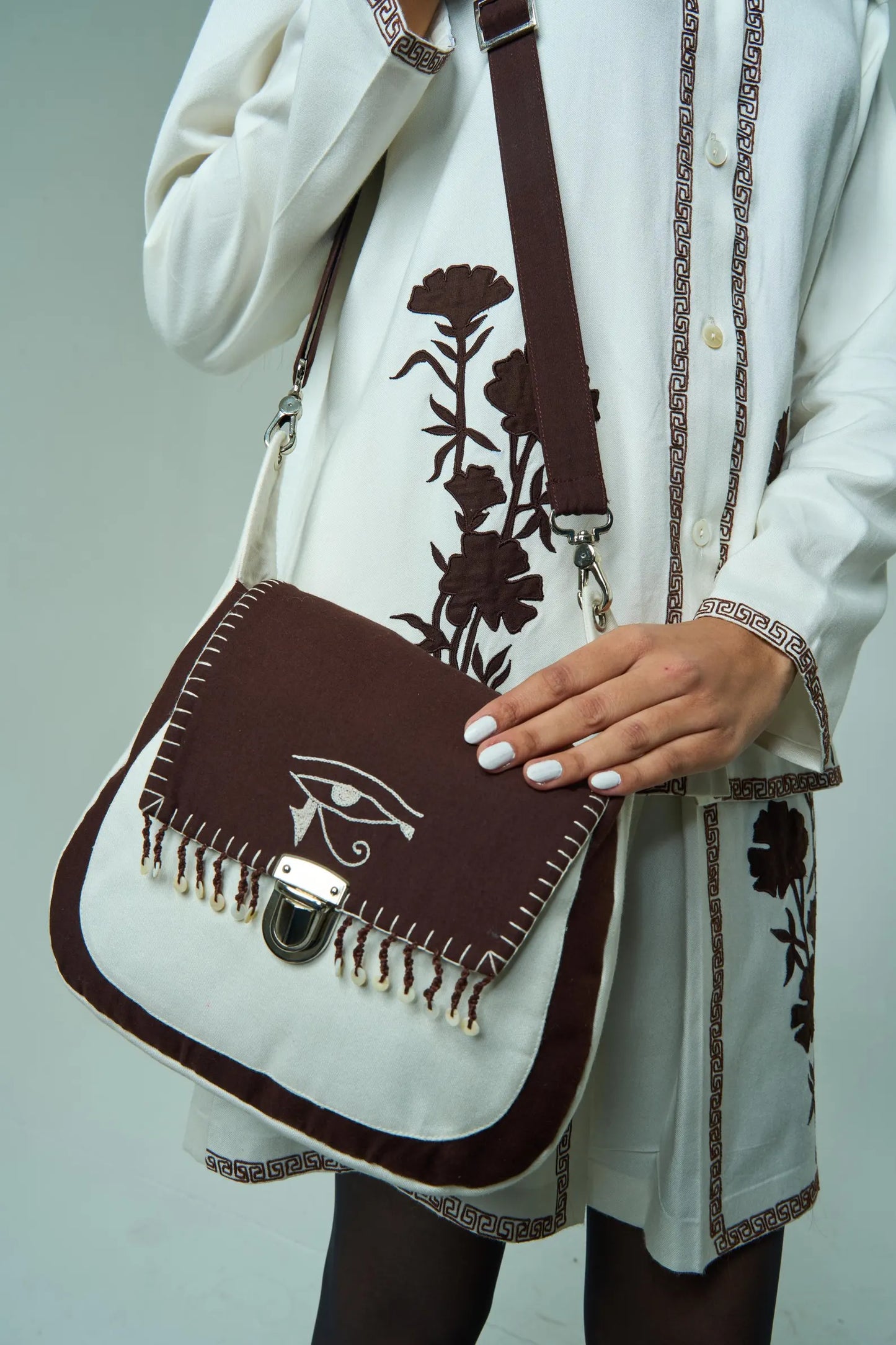 Cotton Silk Two-Piece Set: Boho Floral Outfit, Handmade in India